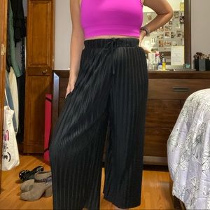 Bershka Wide-Leg Drawstring Pants